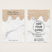 Glitter voor marmer druppelt sieroorbellen visitekaartje (Voorkant /achterkant)