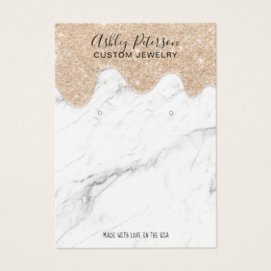Glitter voor marmer druppelt sieroorbellen visitekaartje (Voorkant)