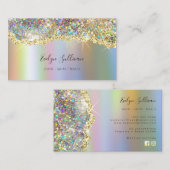 Glitter voor mousserende holografische folie visitekaartje (Voorkant / Achterkant)