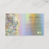 Glitter voor mousserende holografische folie visitekaartje (Achterkant)