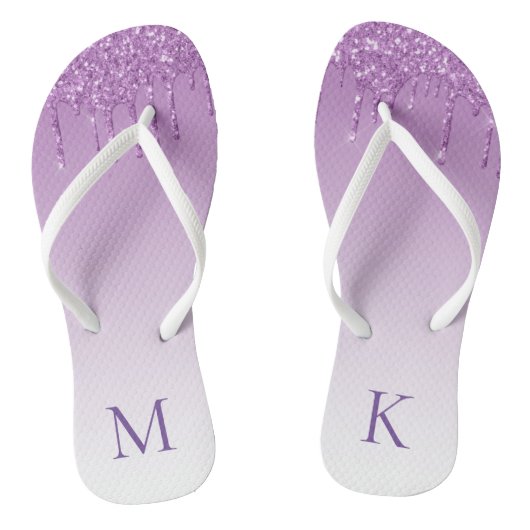Glitter voor persoonlijk Paars uitdrijven Teenslippers (Voetbed)