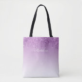 Glitter voor persoonlijk Paars uitdrijven Tote Bag (Voorkant)