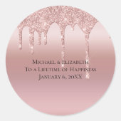 Glitter voor persoonlijk Roos Gold Driving Ronde Sticker (Voorkant)