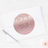 Glitter voor persoonlijk Roos Gold Driving Ronde Sticker (Envelop)