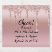 Glitter voor persoonlijk Roos Gold Driving Sparkling Wijnetiket (Enkel label)