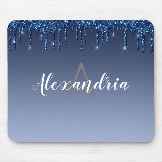 Glitter voor persoonlijke blauwe schijven muismat (Voorkant)