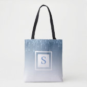 Glitter voor persoonlijke blauwe schijven tote bag (Voorkant)
