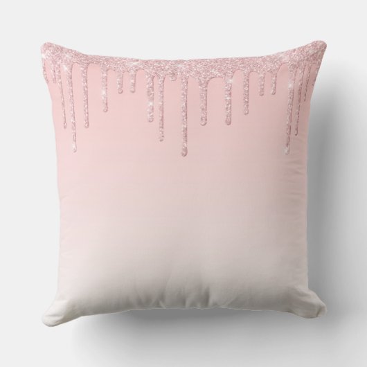 Glitter voor persoonlijke roze druppelaar kussen (Achterkant)