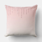 Glitter voor persoonlijke roze druppelaar kussen (Voorkant)