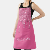 Glitter voor persoonlijke roze druppelaar schort (Insitu)