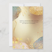 Glitter vormen bladgoud koperblauw abstract kaart (Achterkant)