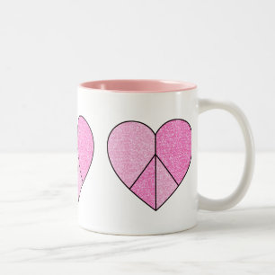 Glitter Vredesteken Harten Tweekleurige Koffiemok