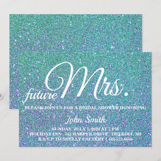 Glitter Vrijgezellenfeest future Mrs. Kaart (Voorkant / Achterkant)