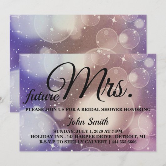 Glitter Vrijgezellenfeest future Mrs. Kaart (Voorkant / Achterkant)