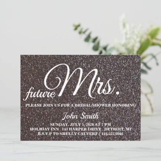 Glitter Vrijgezellenfeest future Mrs. Kaart (Staand voorkant)