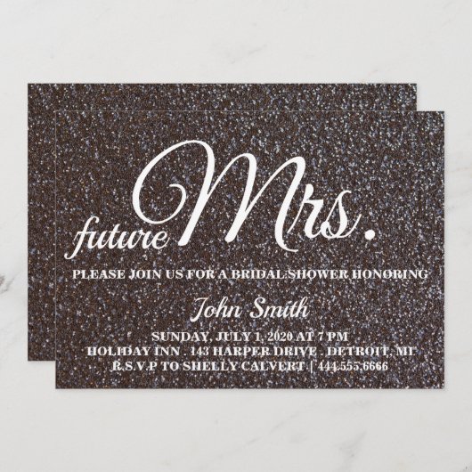 Glitter Vrijgezellenfeest future Mrs. Kaart (Voorkant / Achterkant)