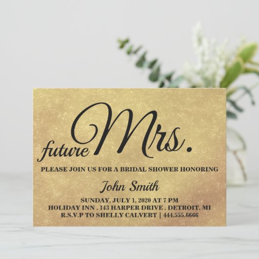 Glitter Vrijgezellenfeest future Mrs. Kaart (Staand voorkant)