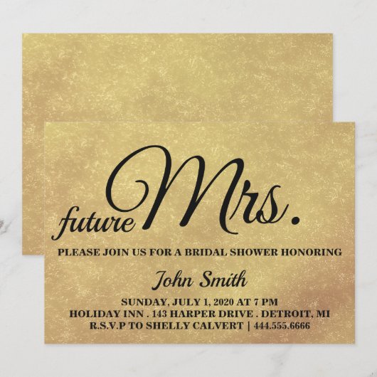 Glitter Vrijgezellenfeest future Mrs. Kaart (Voorkant / Achterkant)