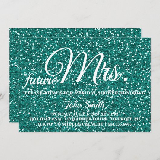 Glitter Vrijgezellenfeest future Mrs. Kaart (Voorkant / Achterkant)