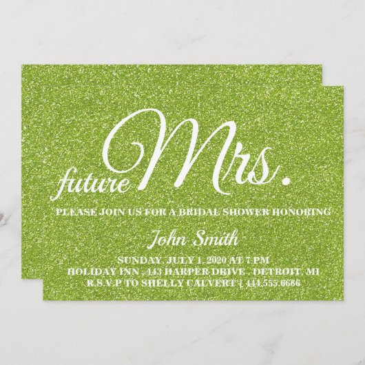 Glitter Vrijgezellenfeest future Mrs. Kaart (Voorkant / Achterkant)