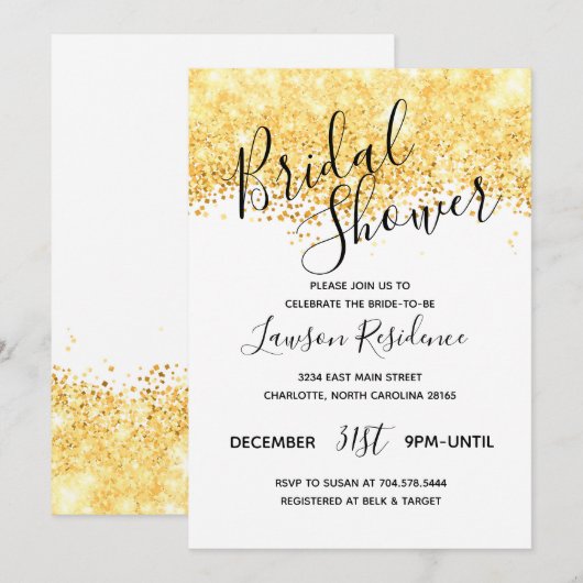 Glitter Vrijgezellenfeest Kaart (Voorkant / Achterkant)