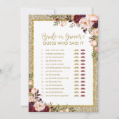 Glitter-Vrijgezellenfeest met bride of Groom Gold Kaart (Voorkant)