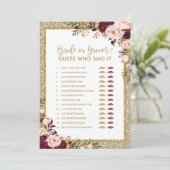 Glitter-Vrijgezellenfeest met bride of Groom Gold Kaart (Staand voorkant)