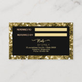 Glitter Vrouw Hand nagel salon Referral Kaart Klantenkaartje (Achterkant)