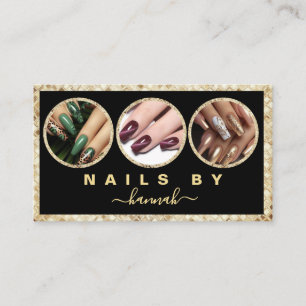 Glitter Vrouw Hand Nail Salon Visitekaartje