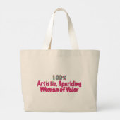 Glitter Vrouw van Dapperheid Grote Tote Bag (Achterkant)