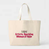 Glitter Vrouw van Dapperheid Grote Tote Bag (Voorkant)