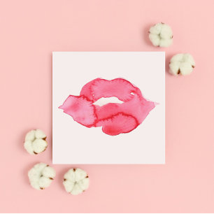 Glitter Watercolor Roze Lip Mode Schilderen Poster