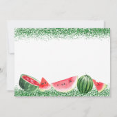 Glitter Watermelon 1st Birthday Fotouitnodiging Kaart (Achterkant)