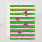 Glitter Watermelon Meisje Baby shower Invitation Kaart (Achterkant)