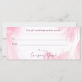 Glitter Waterverf Chic Zakelijk Cadeaubon (Achterkant)