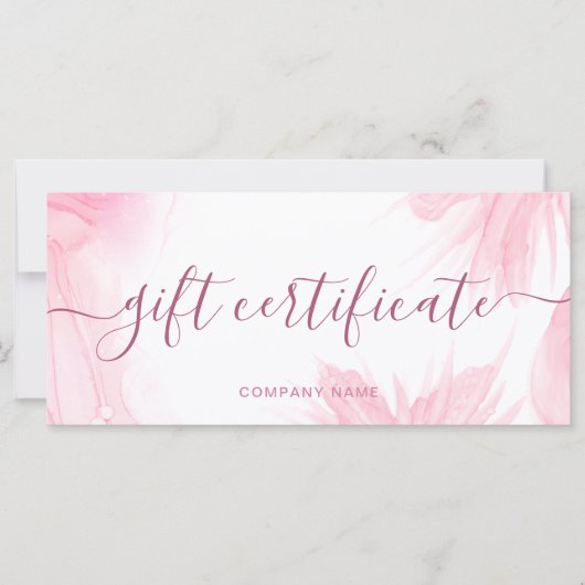 Glitter Waterverf Chic Zakelijk Cadeaubon (Voorkant)