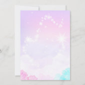 Glitter Waterverf Eenhoorn Verjaardagsuitnodiging Kaart (Achterkant)