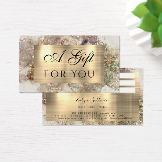 Glitter Waterverf en Folie Gift Kaart (Bureau)