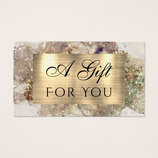 Glitter Waterverf en Folie Gift Kaart (Voorkant)