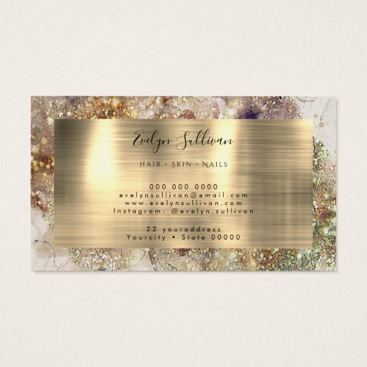 Glitter Waterverf en Folie Loyaliteit Kaart (Achterkant)