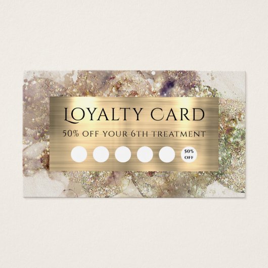 Glitter Waterverf en Folie Loyaliteit Kaart (Voorkant)