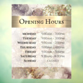 Glitter Waterverf en Folie Openingstijden Raamsticker (Vel 3)