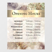 Glitter Waterverf en Folie Openingstijden Raamsticker (Vel)