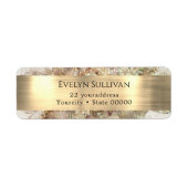 Glitter waterverf en folie retour adres label (Voorkant)