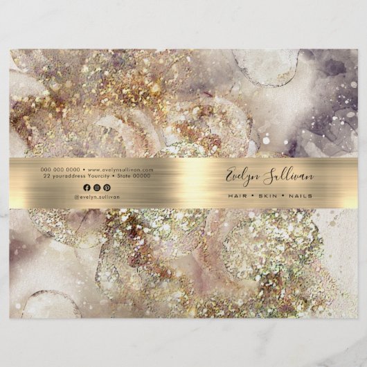 Glitter waterverf en folie service menubrochure (Voorkant)