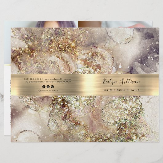 Glitter waterverf en folie service menubrochure (Voorkant / Achterkant)