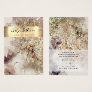 Glitter waterverf en folie sieraden display kaart