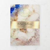 Glitter Waterverf en Gold Foil drievoudig brochure Drieluik Kaart (Cover)