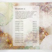 Glitter Waterverf en Gold Foil drievoudig brochure Drieluik Kaart (Binnenkant midden)