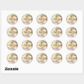 Glitter Waterverf en Gold Foil Hartelijk dank Ronde Sticker (Vel)